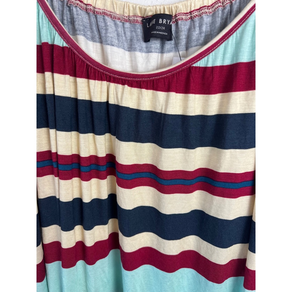 NEW Lane Bryant Swing Scoop Neck Ruffle Strap Tank Top Size 22/24 Patriotic - Picture 3 of 10